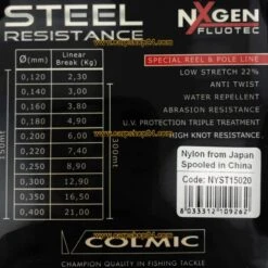 Colmic STEEL RESISTANCE 150m 15 Colmic STEEL RESISTANCE 150m -Visserij Benodigdheden Korting Colmic Steel Resistance 150m Nylon 1 min
