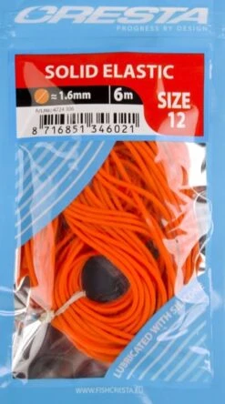 Cresta SOLID ELASTIC 6m - 8 Opties -Visserij Benodigdheden Korting Cresta Solid Elastic Volle Elastiek Oranje 16mm 4724 306 min