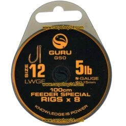 Guru LWGF 100CM FEEDER SPECIAL RIGS - 7 Opties -Visserij Benodigdheden Korting Guru LWGF 100cm Feeder Special Rigs Onderlijnen Haak12 015mm GRR050 min