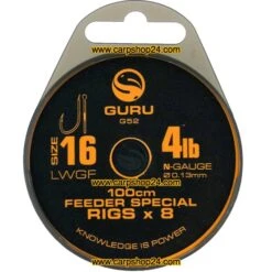 Guru LWGF 100CM FEEDER SPECIAL RIGS - 7 Opties -Visserij Benodigdheden Korting Guru LWGF 100cm Feeder Special Rigs Onderlijnen Haak16 013mm GRR052 min