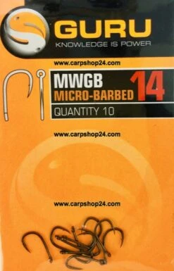 Guru MWGB MICRO BARBED - 6 Opties -Visserij Benodigdheden Korting Guru MWGB Micro Barbed Weerhaak Eyed Haak 14 GMWB14 min