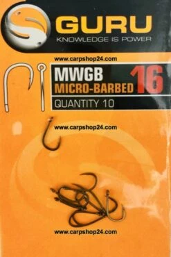 Guru MWGB MICRO BARBED - 6 Opties -Visserij Benodigdheden Korting Guru MWGB Micro Barbed Weerhaak Eyed Haak 16 GMWB16 min