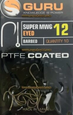 Guru SUPER MWG BARBED EYED - 6 Opties 15 Guru SUPER MWG BARBED EYED - 6 Opties -Visserij Benodigdheden Korting Guru Super MWG Barbed Eyed Weerhaak Oog Haak 12 GSMWB12 min