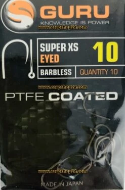 Guru SUPER XS EYED BARBLESS - 7 Opties -Visserij Benodigdheden Korting Guru Super XS Eyed Barbless Oog Weerhaakloos Haak 10 GXSE10 min