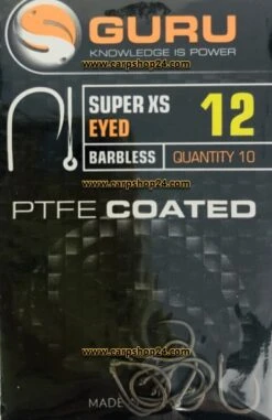 Guru SUPER XS EYED BARBLESS - 7 Opties -Visserij Benodigdheden Korting Guru Super XS Eyed Barbless Oog Weerhaakloos Haak 12 GXSE12 min