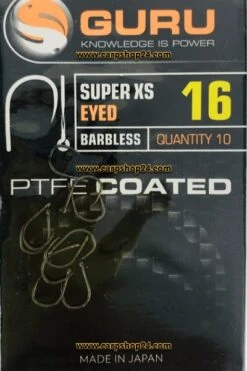 Guru SUPER XS EYED BARBLESS - 7 Opties -Visserij Benodigdheden Korting Guru Super XS Eyed Barbless Oog Weerhaakloos Haak 16 GXSE16 min