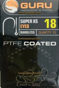 Guru SUPER XS EYED BARBLESS - 7 Opties -Visserij Benodigdheden Korting Guru Super XS Eyed Barbless Oog Weerhaakloos Haak 18 GXSE18 min