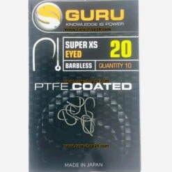 Guru SUPER XS EYED BARBLESS - 7 Opties -Visserij Benodigdheden Korting Guru Super XS Eyed Barbless Oog Weerhaakloos Haak 20 GXSE20 min