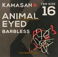 Kamasan ANIMAL EYED BARBLESS -Visserij Benodigdheden Korting Kamasan animal eyed barbless haak zonder weerhaak size 16 min