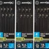 Matrix MXC-3 BAIT BAND RIGS EYED BARBLESS 4" - 10cm - 3 Opties -Visserij Benodigdheden Korting Matrix MXC 3 Bait Band Rigs Eyed Barbless 4 10cm Onderlijnen min