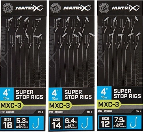 Matrix MXC-3 SUPER STOP RIGS EYED BARBLESS 4" - 10cm - 3 Opties 3 Matrix MXC-3 SUPER STOP RIGS EYED BARBLESS 4" - 10cm - 3 Opties