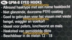 Preston GPM-B EYED BARBLESS -Visserij Benodigdheden Korting Preston GPM B Eyed Barbless Haaken Weerhaakloos Oog 1 min