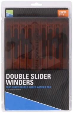 Preston INBOX DOUBLE WINDERS BOXES - 2 Opties -Visserij Benodigdheden Korting Preston Inbox Double Winder Boxes 26cm Orange Box P0020018 min