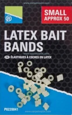 Preston LATEX BAIT BANDS - 3 Opties -Visserij Benodigdheden Korting Preston Latex Bait Bands Small P0220041 min