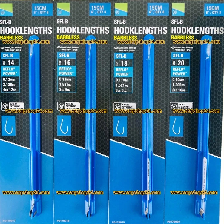 Preston SFL-B HOOKLENGTHS BARBLESS 15cm - 4 Opties 3 Preston SFL-B HOOKLENGTHS BARBLESS 15cm - 4 Opties