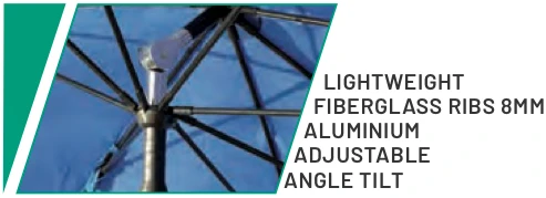 Colmic SUPERIOR FIBERGLASS UMBRELLA 2.5m 4 Colmic SUPERIOR FIBERGLASS UMBRELLA 2.5m - Afbeelding 2