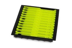 Matrix POLE WINDERS LOADED TRAY - 5 Opties -Visserij Benodigdheden Korting gpw012 matrix 18cm tray with 12 lime green winders zitkistlade min