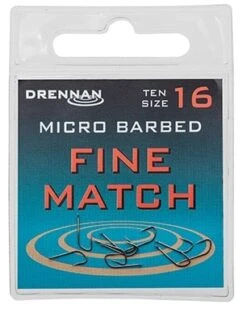 Drennan FINE MATCH MICRO BARBED -Visserij Benodigdheden Korting micro barbed fine match spade end packed updated min